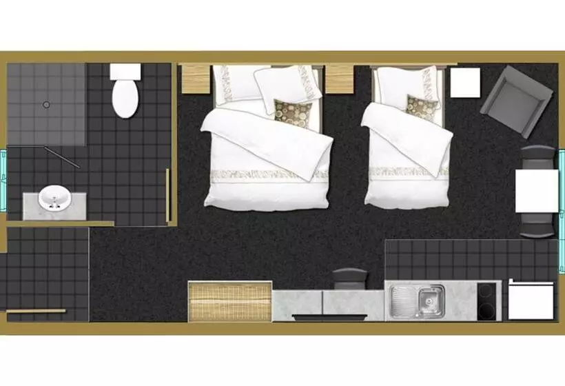 Habitació Estàndard Individual Llit Queen, Abode37 Motel Emerald
