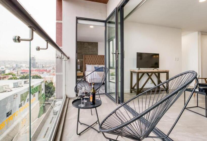 バルコニー付き1ベッドルームアパートメント, Uliv Revolución Tijuana