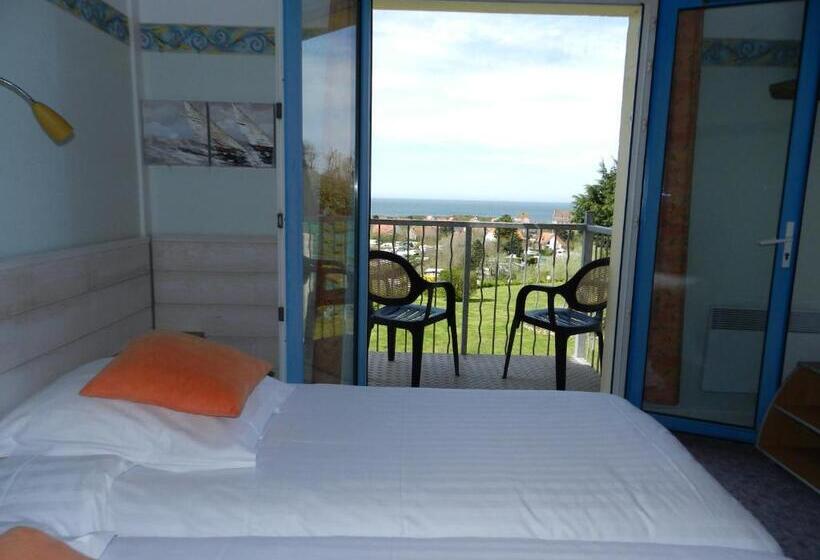 غرفة قياسية مطلّة علي البحر مزوَّدة بشُرفة, Hôtel Le Vivier Wissant   Vue Mer   Côte D Opale   Baie De Wissant   2caps
