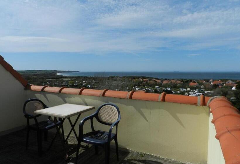 غرفة قياسية إطلالة جانبية علي البحر, Hôtel Le Vivier Wissant   Vue Mer   Côte D Opale   Baie De Wissant   2caps