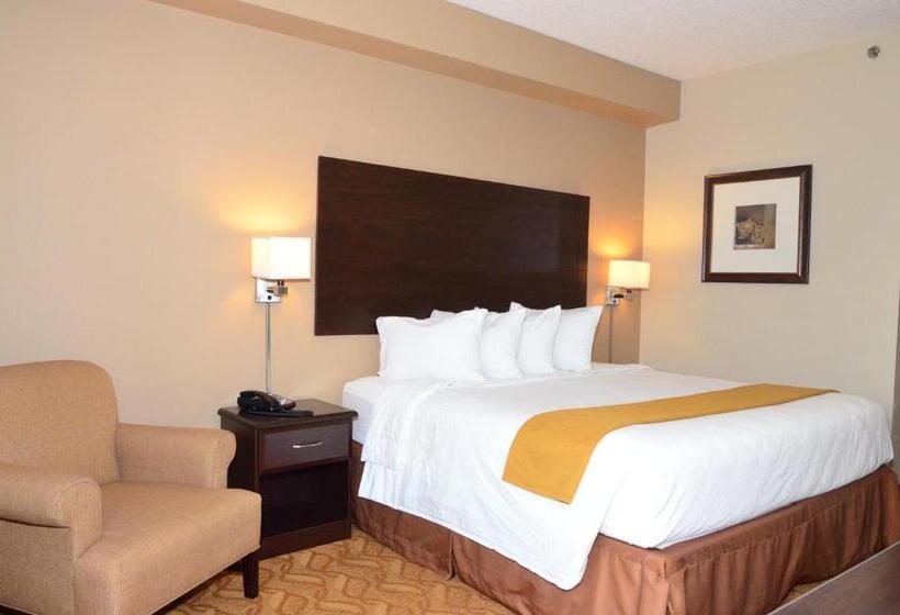 מיטת קינג בסוויטה, Cobblestone Inn & Suites  Lake View