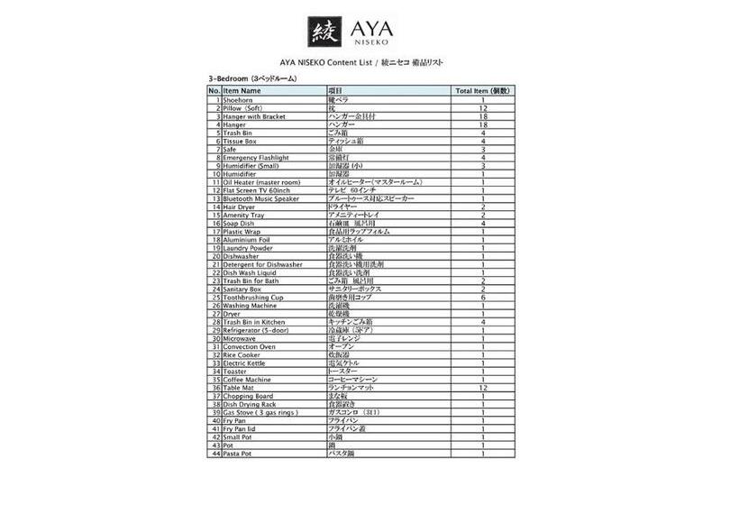 דירת שלושה חדרים, Aya Niseko