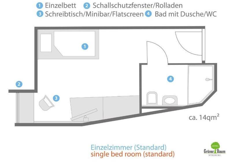 Quarto standart individual, Grüner Baum