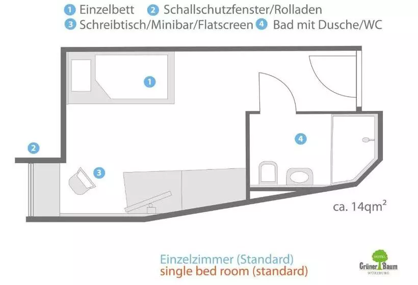 Quarto standart individual, Grüner Baum