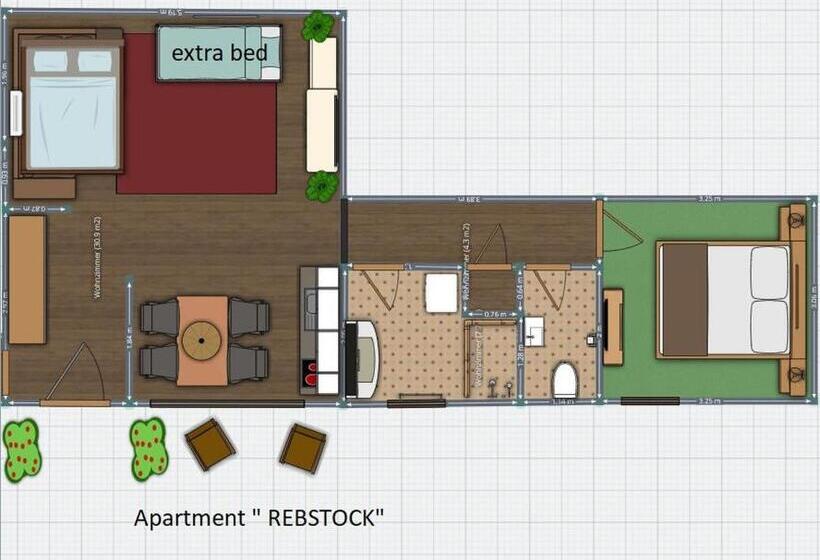 침실 1개 아파트, Rebstock