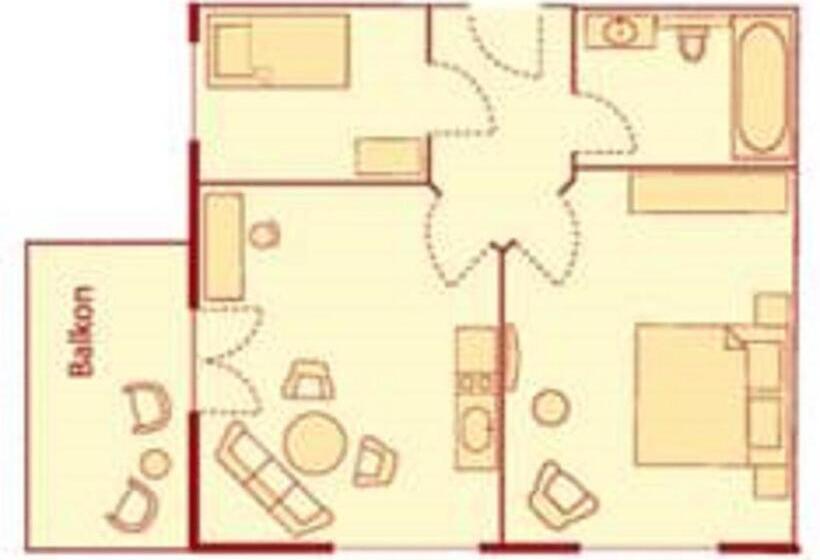 套房侧面可观海景, Strandhotel Hohenzollern