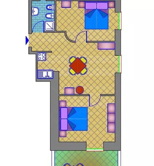テラスつきの2ベッドルームアパートメント, Agriturismo Posta Pastorella
