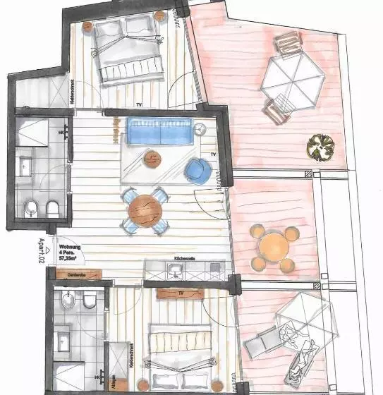 １ベッドルームのスーペリアアパートメント, Residence Sägemühle
