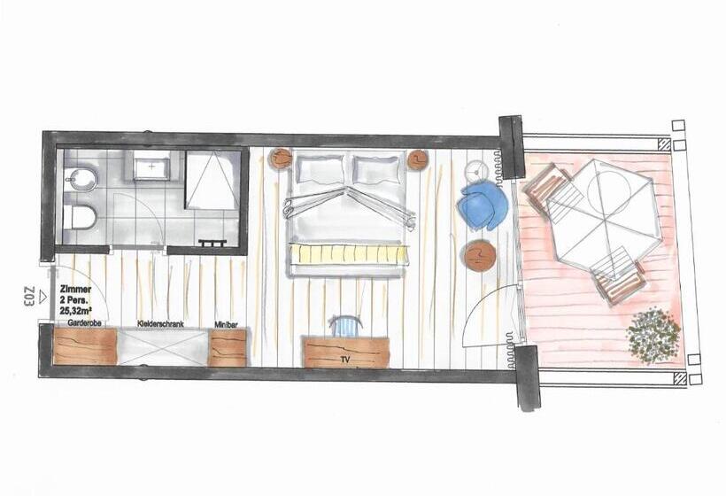 标准间带露台, Residence Sägemühle