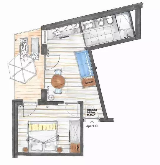 景色の見える一ベッドルームアパートメント, Residence Sägemühle