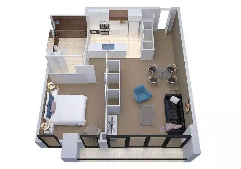 バルコニー付き１ベッドルームアパートメント, Corporate Keys   Freshwater Place