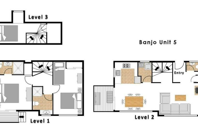 Апартаменты 1 Спальня, Banjo 5 Two Bedroom And Loft With Alpine Views And Fireplace