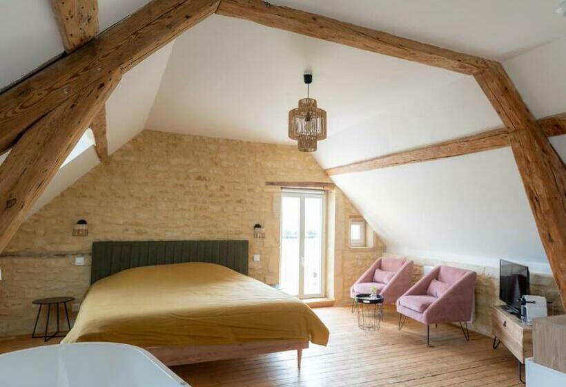キングサイズベッドのスタンダードルーム, Gîte Du Manoir De Berville