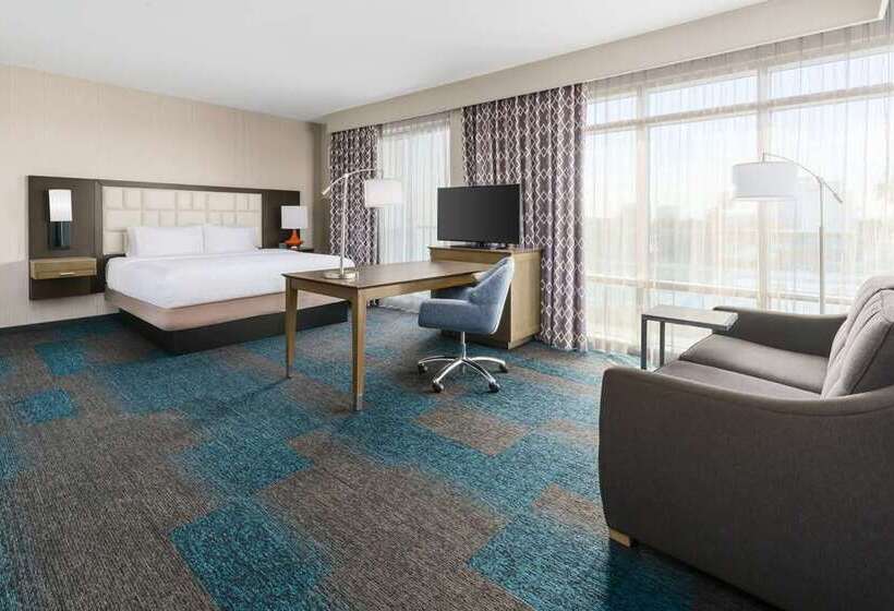 带大床的标准工作室, Embassy Suites By Hilton Charlotte Uptown 