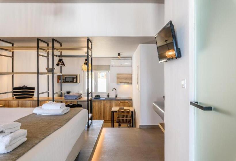 带按摩浴盆的套房, Sea Rock & Sky Private Mykonos Residence