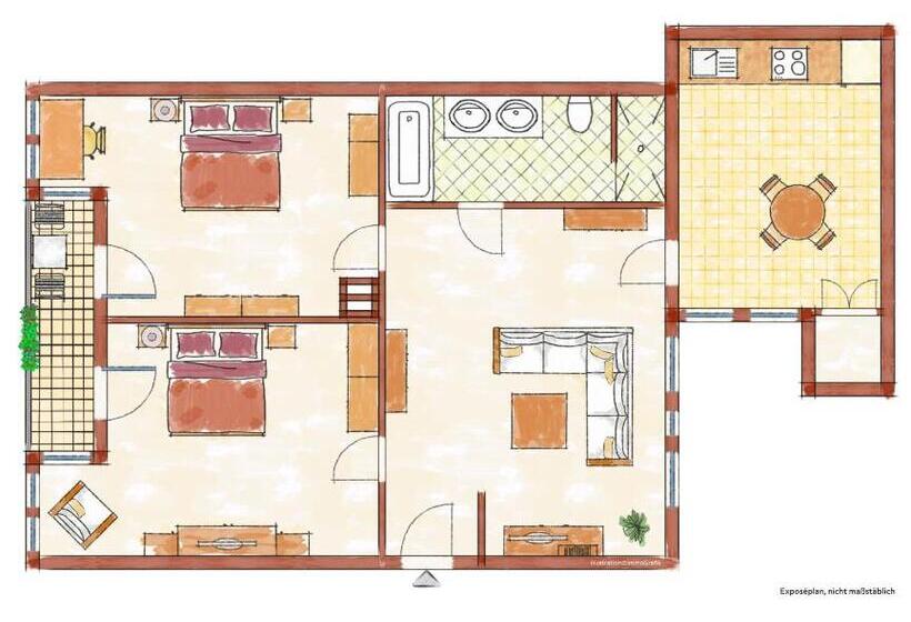 شقة غرفة نوم واحدة مزودة بشُرفة, Altstadtjuwel