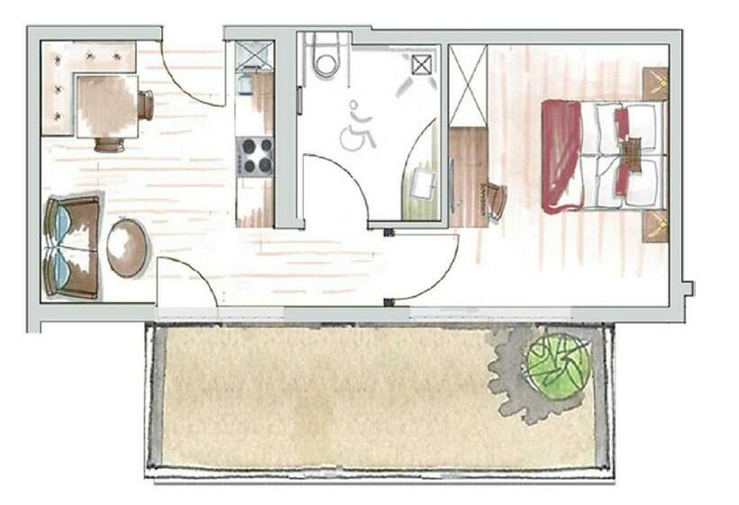 침실 1개 아파트, Collina Hotel Garni