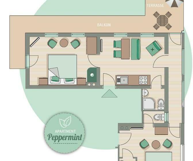 Апартаменты 1 Спальня Вид на Сад, Apart Matthias