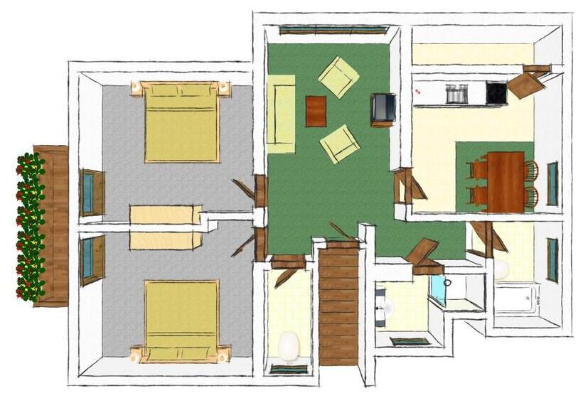 آپارتمان 2 خوابه, Pension Tina