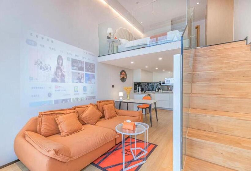 اتاق لوکس, Kunming Dianchi Mideel International Apartment   South Asian Style Fuhai Metro