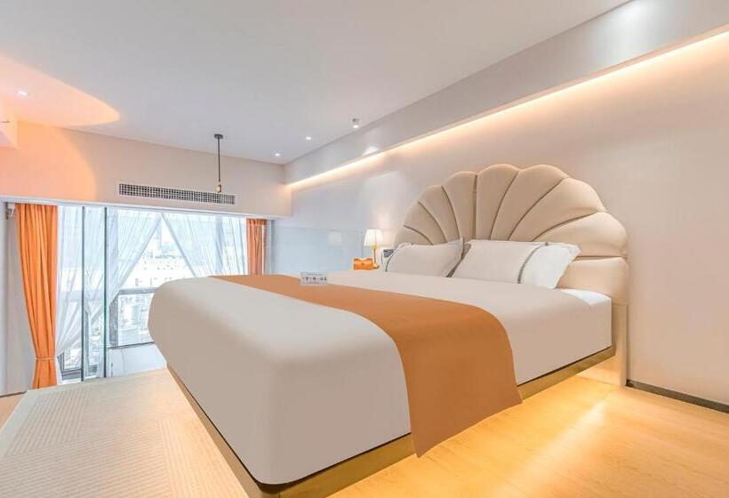 اتاق لوکس, Kunming Dianchi Mideel International Apartment   South Asian Style Fuhai Metro