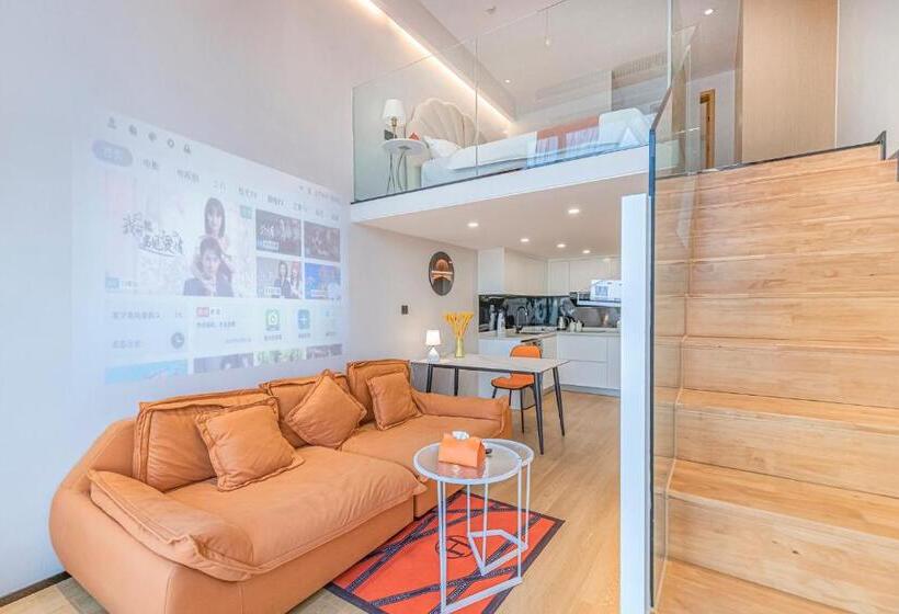 اتاق لوکس, Kunming Dianchi Mideel International Apartment   South Asian Style Fuhai Metro