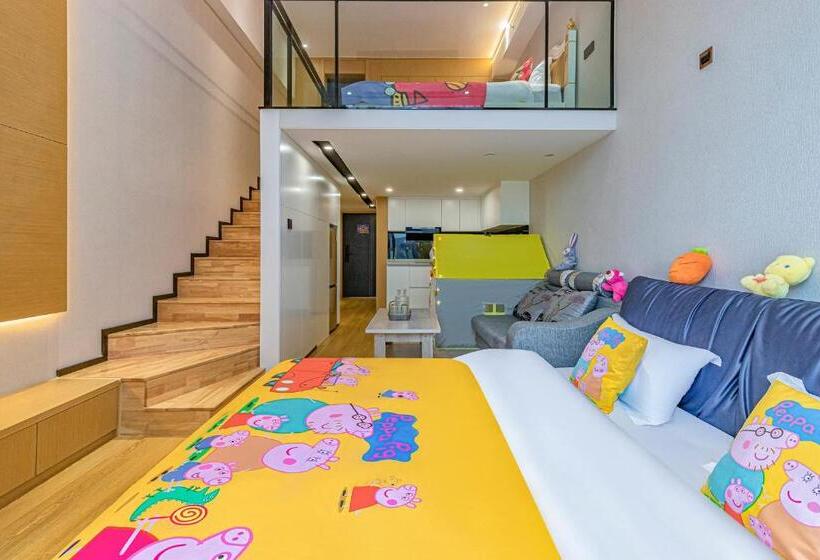 اتاق لوکس خانوادگی, Kunming Dianchi Mideel International Apartment   South Asian Style Fuhai Metro