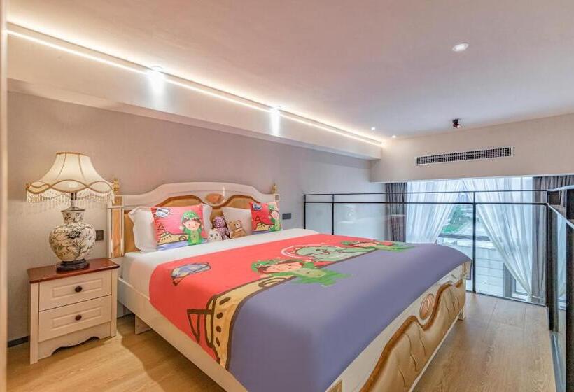 اتاق لوکس خانوادگی, Kunming Dianchi Mideel International Apartment   South Asian Style Fuhai Metro