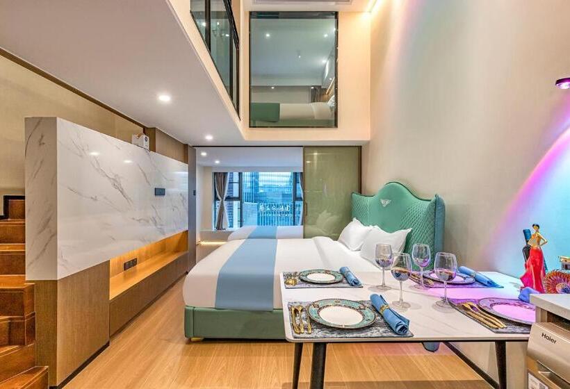 سوئیت 2 خوابه, Kunming Dianchi Mideel International Apartment   South Asian Style Fuhai Metro