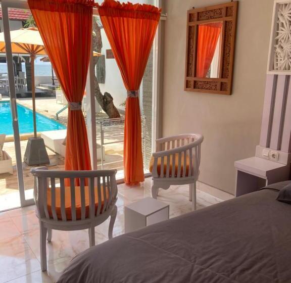 חדר משפחתי נוף לים, Villa Agung Beach Inn