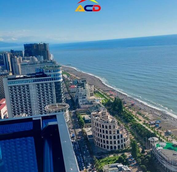 آپارتمان 1 خوابه با بالکن و چشم‌انداز دریا, Beach Hotel Orbi City