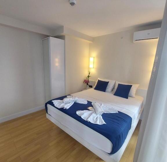 آپارتمان 1 خوابه با بالکن و چشم‌انداز دریا, Beach Hotel Orbi City