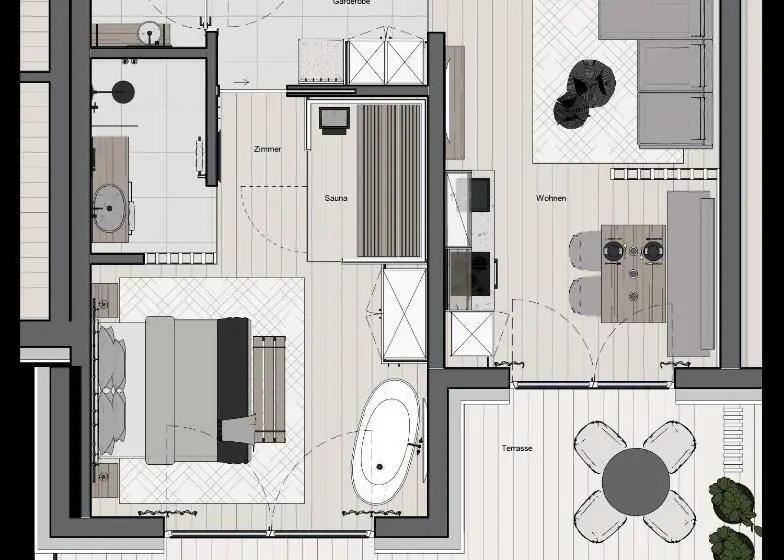 آپارتمان 1 خوابه, Jaggling Appartements