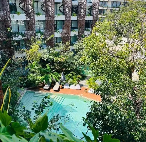 آپارتمان 1 خوابه با چشم‌انداز استخر, Departamento En Tulum Jade