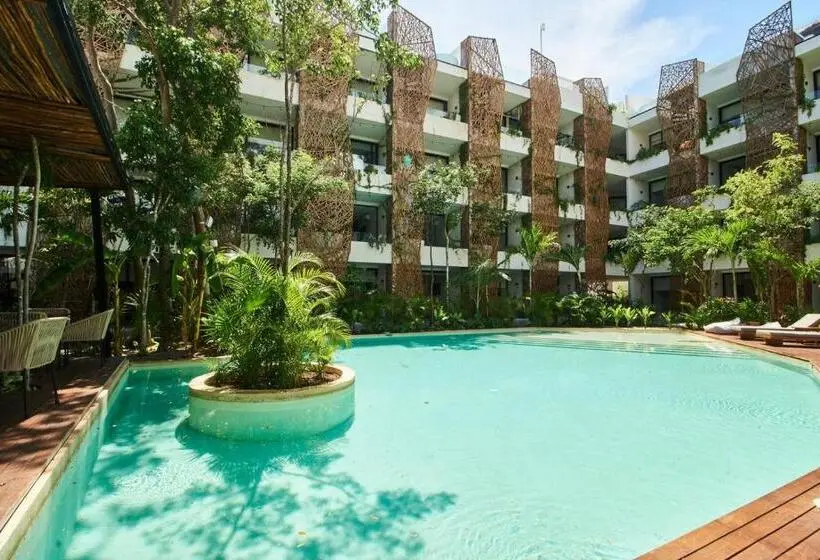 آپارتمان 1 خوابه با چشم‌انداز استخر, Departamento En Tulum Jade
