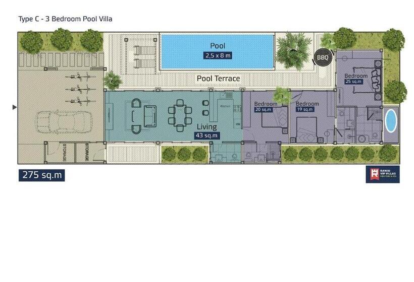 Вилла 3 Спальни с Бассейном, Rawayana West Villas & Kids Park