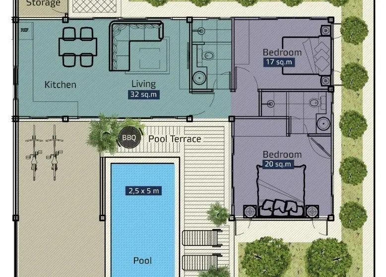 ツーベッドルーム ヴィラ, Rawayana West Villas & Kids Park
