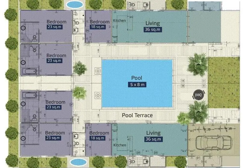 プール付き1ベッドルームヴィラ, Rawayana West Villas & Kids Park