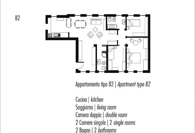 آپارتمان دلوکس 3 خوابه, Ca Degli Antichi Giardini Apartments