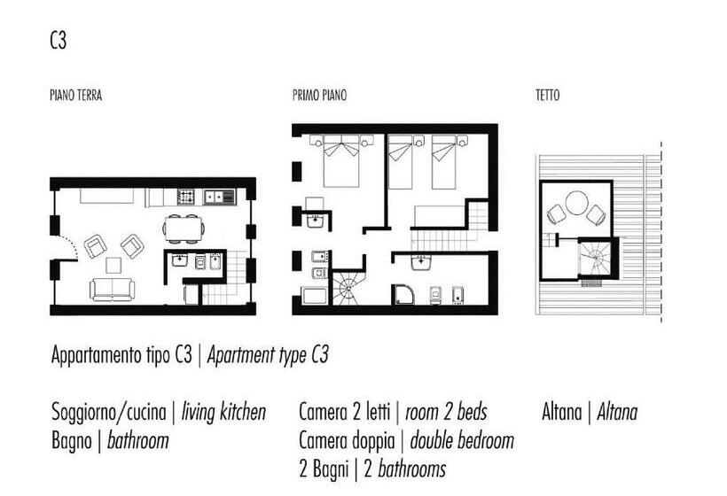 آپارتمان سوپریور 2 خوابه, Ca Degli Antichi Giardini Apartments