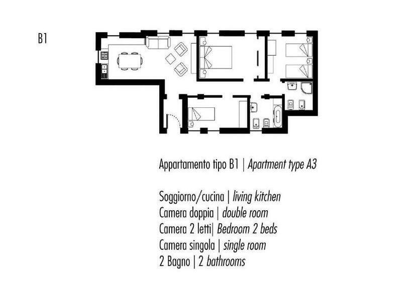 آپارتمان 3 خوابه, Ca Degli Antichi Giardini Apartments