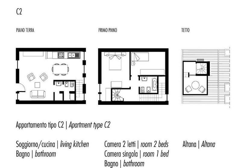آپارتمان 2 خوابه با تراس, Ca Degli Antichi Giardini Apartments