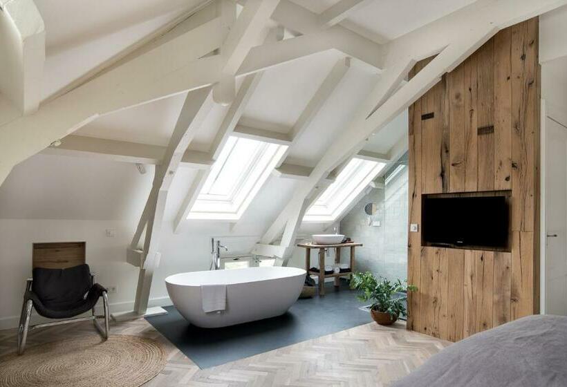 디럭스 룸 킹사이즈 침대, Boutique Hotel De Witte Dame