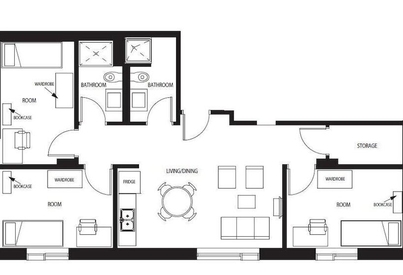 带3个卧室的套间, Dalhousie University Accommodations
