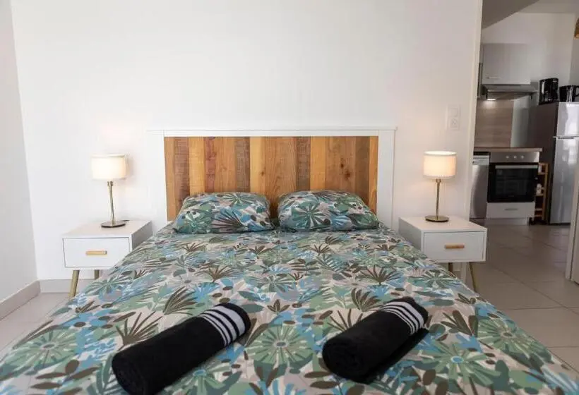 Huoneisto 1 Makuuhuone Puutarhanäkymä, My Hôtel Résidences   Port Leucate