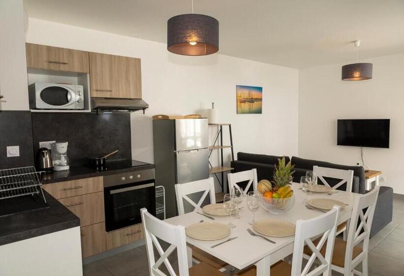 Апартаменты 2 спальни Вид на Сад, My Hôtel Résidences   Port Leucate