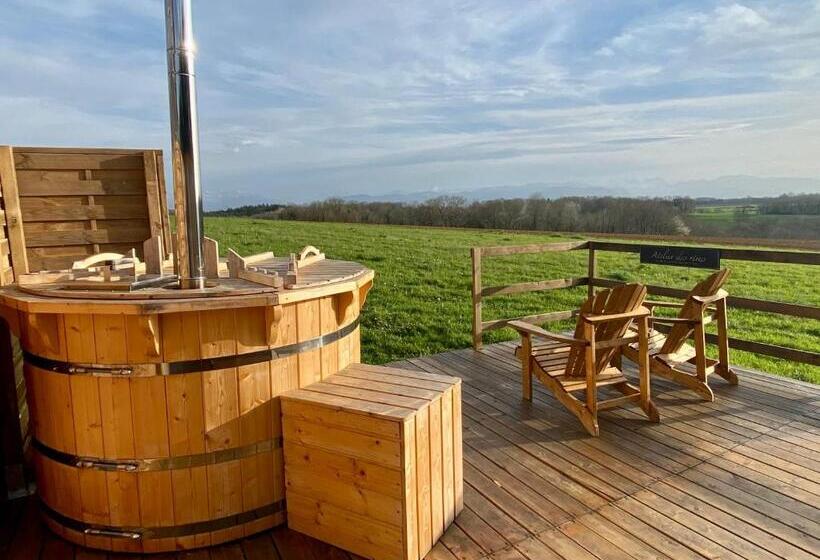 בקתת סופריור בת חדר 1, L Enclave Insolite Cabanes Avec Piscine Et Bains Nordiques