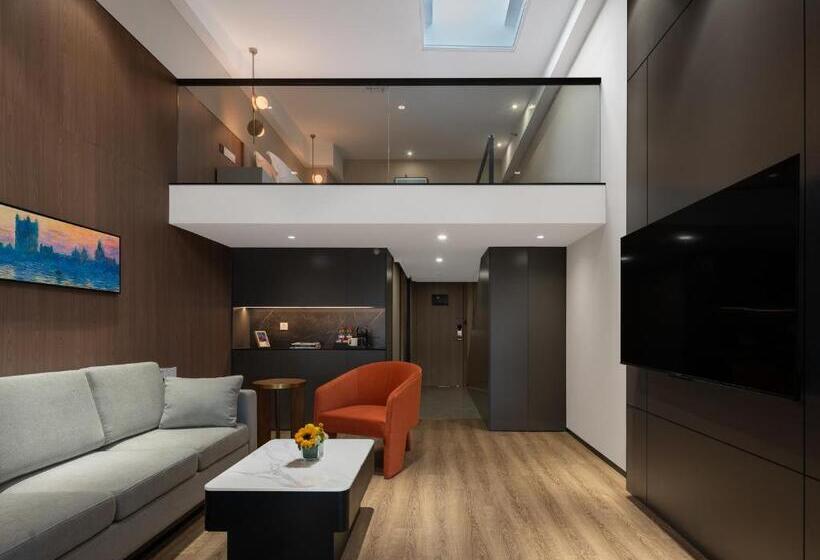 Deluxe Værelse, Poltton International All Suite Apartment   Wuhan High Speed Railway Station West Square