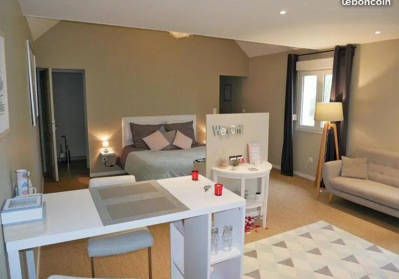 キングサイズベッドのデラックススイート, Magnifique Suite Avec Jacuzzi Privatif