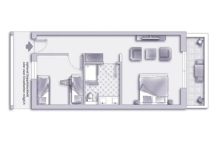 １ベッドルームアパートメント, Sonnenresort Ettershaus